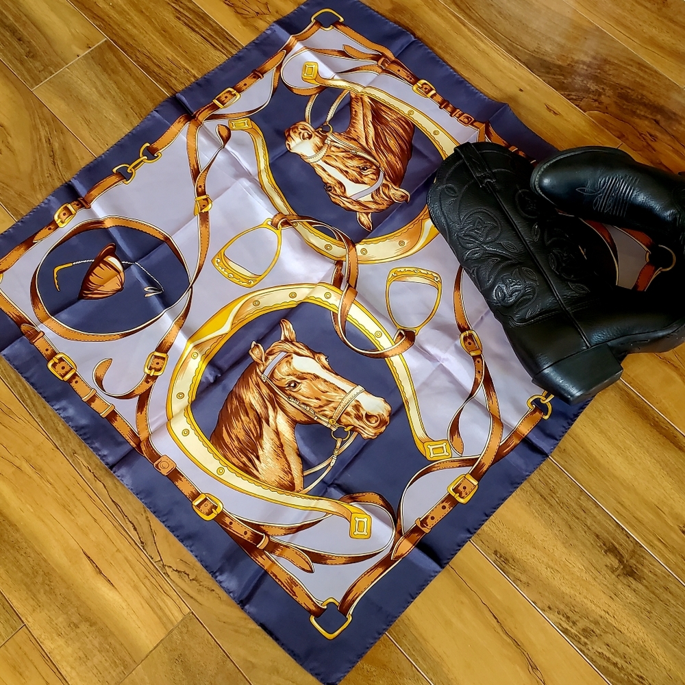 Equestrian Print Silk Scarf